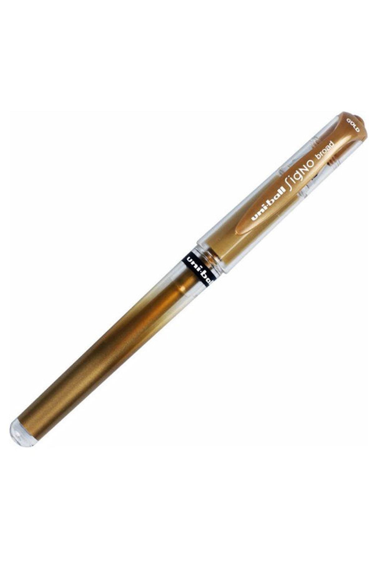 Uni-Ball Roller Kalem Signo Broad Jel Bilye Uç 1.0 MM Altın Davetiye Kalemi UM-153(12 Li Paket)