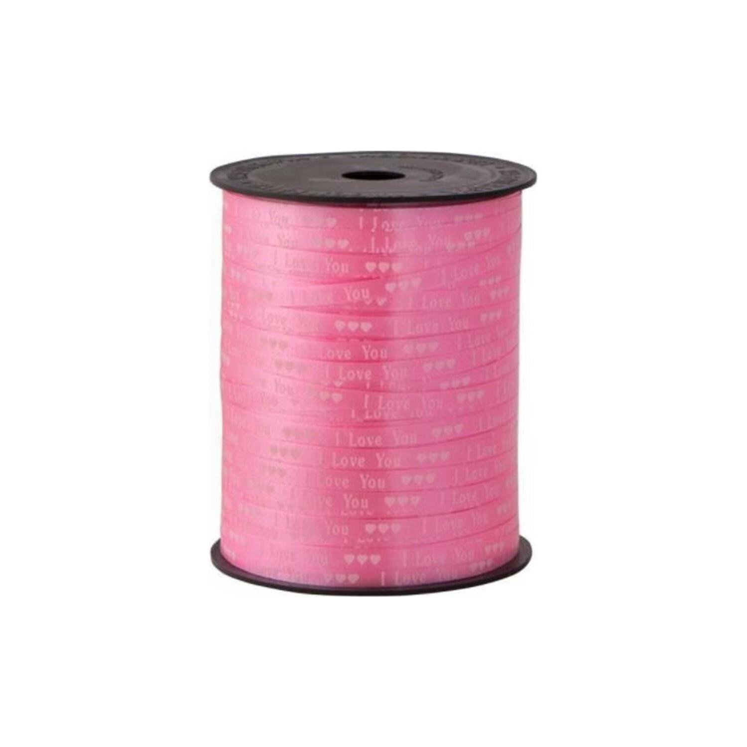 Vagon Rabant (Rafya) 5 MM x 200 Metre Pembe I Love You Yazılı Rafya