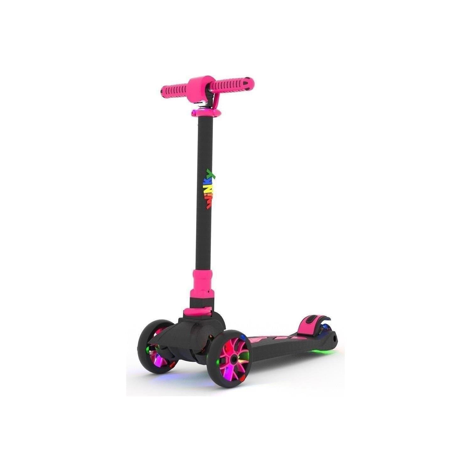 Winky Scooter Pembe Işıklı Katlanabilir Scooter 90 KG Kapasiteli